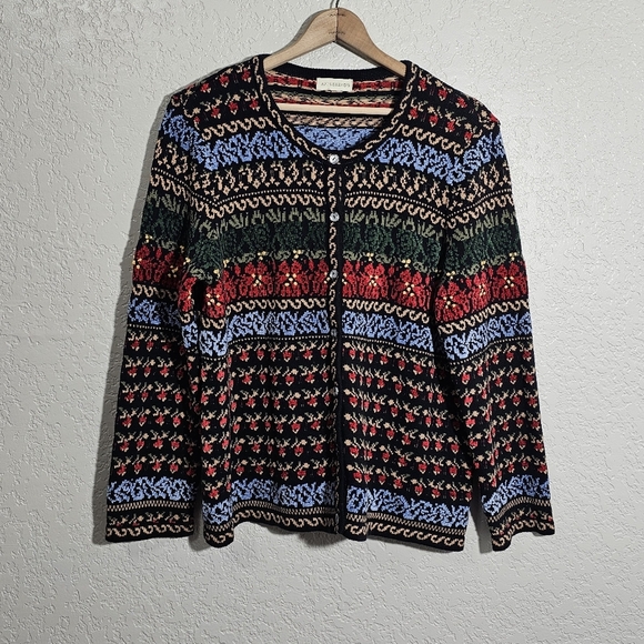 Y2K Appleseed's Colorful Knit Grandmacore Sweater - Picture 1 of 4